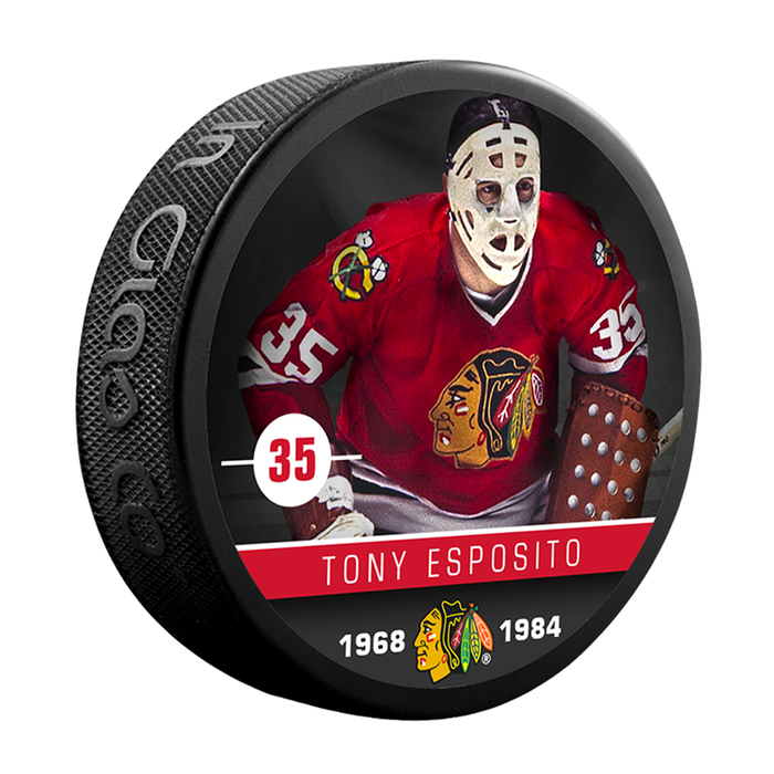 NHLAA Alumni Tony Esposito Chicago Blackhawks Souvenir Collector Hockey Puck