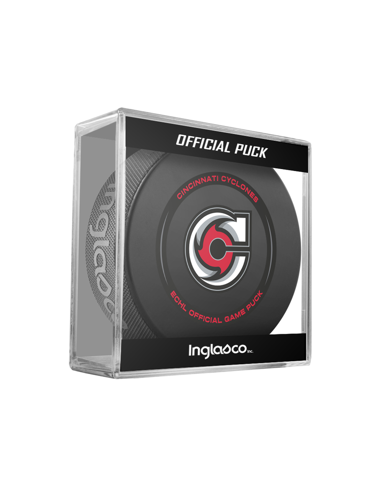 ECHL Cincinnati Cyclones 2023-24 Official Game Hockey Puck In Cube