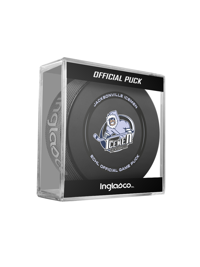 ECHL Jacksonville Icemen 2023-24 Official Game Hockey Puck In Cube