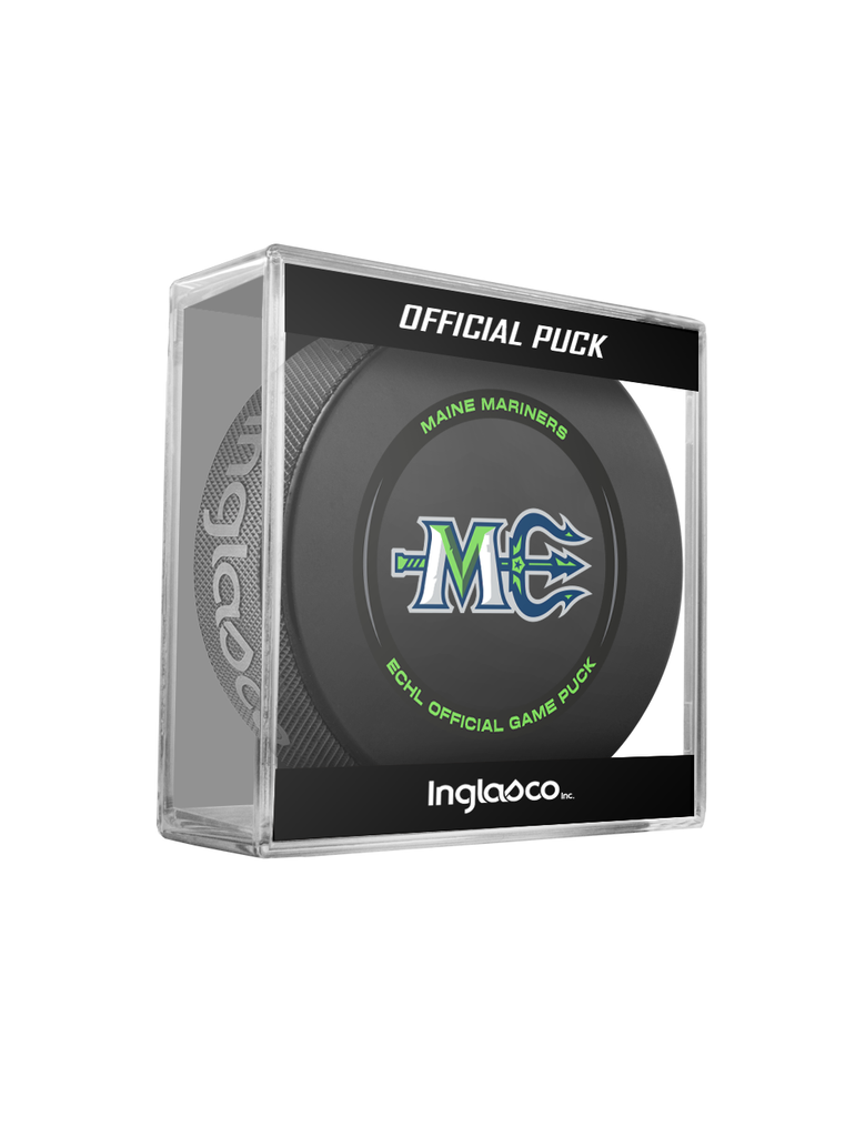 ECHL Maine Mariners 5th Anniversary 2023-24 Official Game Hockey Puck In Cube