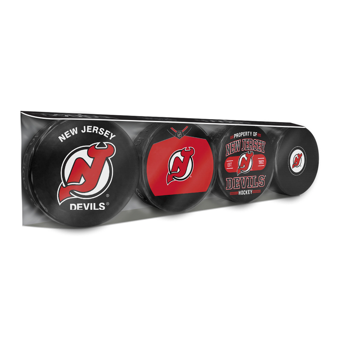 NHL New Jersey Devils Souvenir Hockey Puck Collector's 4-Pack