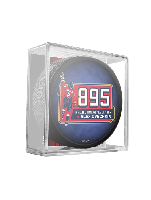 NHLPA Alex Ovechkin Capitals de Washington Leader des 895 buts de tous les temps Collectionneurs Souvenir Puck-In Cube