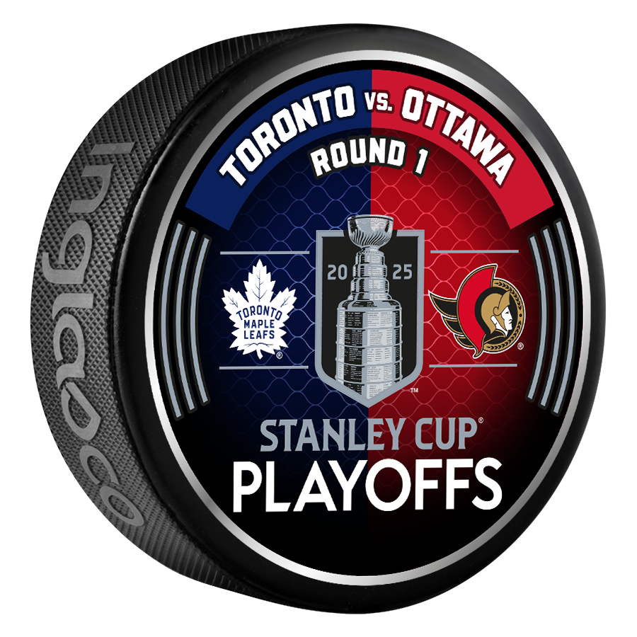 NHL 2025 Round 1 Playoffs Match-Up Toronto Maple Leafs Vs Ottawa Senators Souvenir Collector Puck