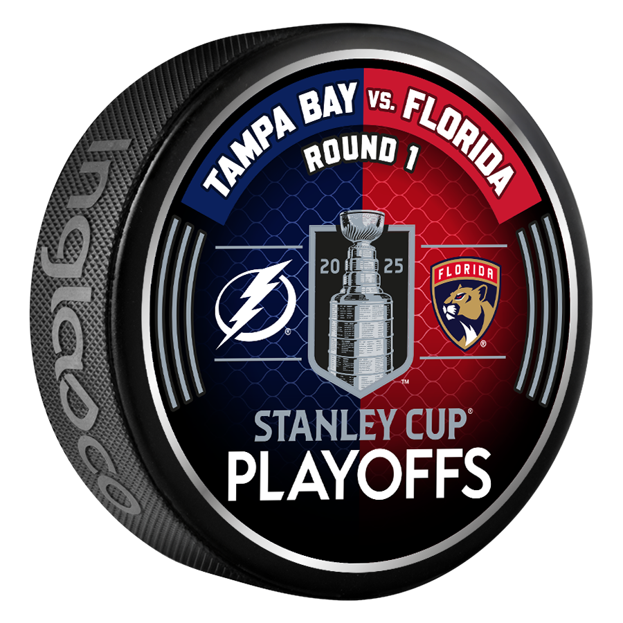 NHL 2025 Round 1 Playoffs Match-Up Tampa Bay Lightning Vs Florida Panthers Souvenir Collector Puck