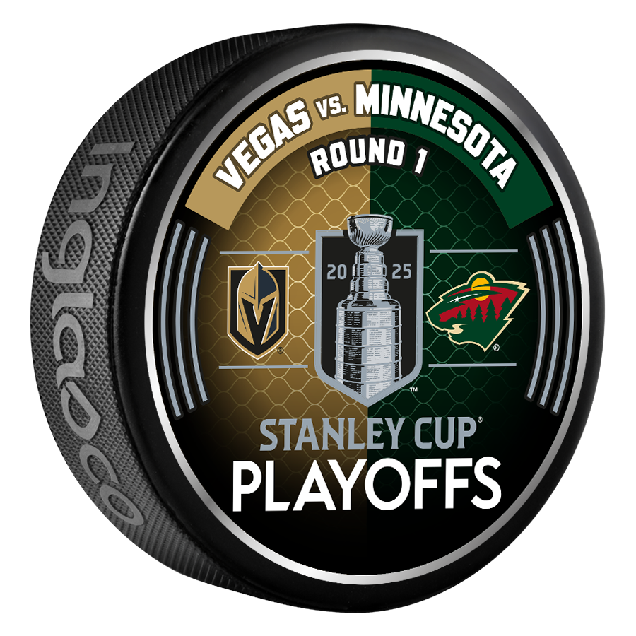NHL 2025 Round 1 Playoffs Match-Up Vegas Golden Knights Vs Minnesota Wild Souvenir Collector Puck