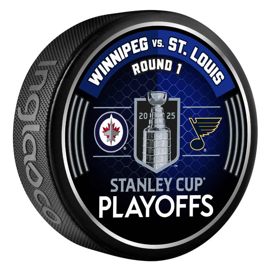 NHL 2025 Round 1 Playoffs Match-Up Winnipeg Jets Vs St. Louis Blues Souvenir Collector Puck