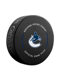 NHL Vancouver Canucks 2023-24 Official Game Hockey Puck In Cube