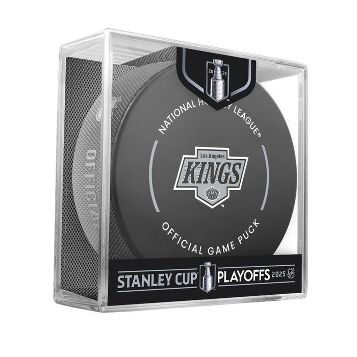 NHL Los Angeles Kings 2025 Official Playoffs Game Hockey Puck Design In Cube