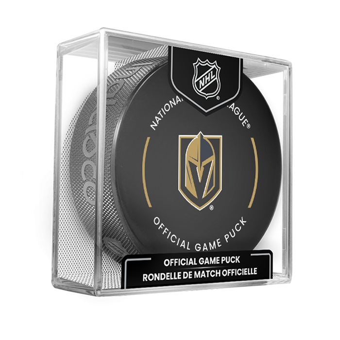 NHL Vegas Knights Officially Licensed 2025-2026 Game Puck Design In Cube