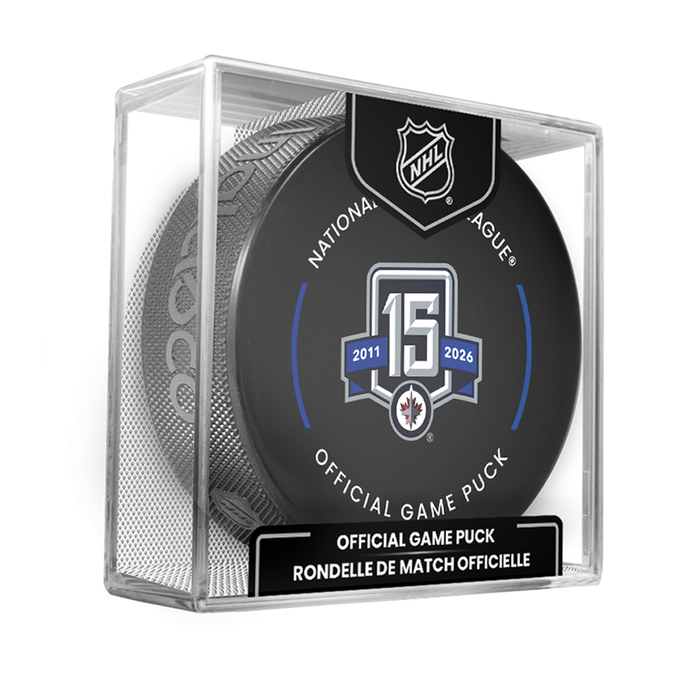 NHL Winnipeg Jets Officially Licensed 2025-2026 Game Puck Design In Cube