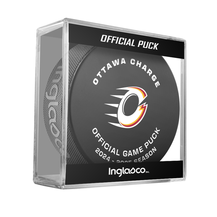 PWHL Ottawa Charge Official 2024-25 Game Hockey Puck- In Cube