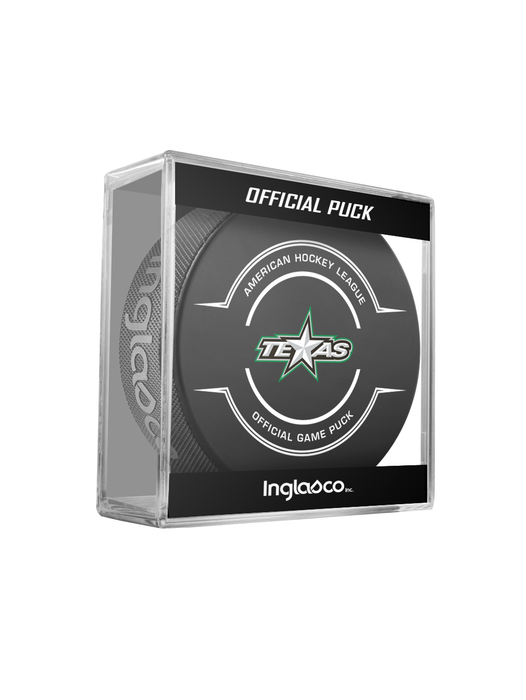 AHL Texas Stars 2024-25 Official Game Hockey Puck In Cube