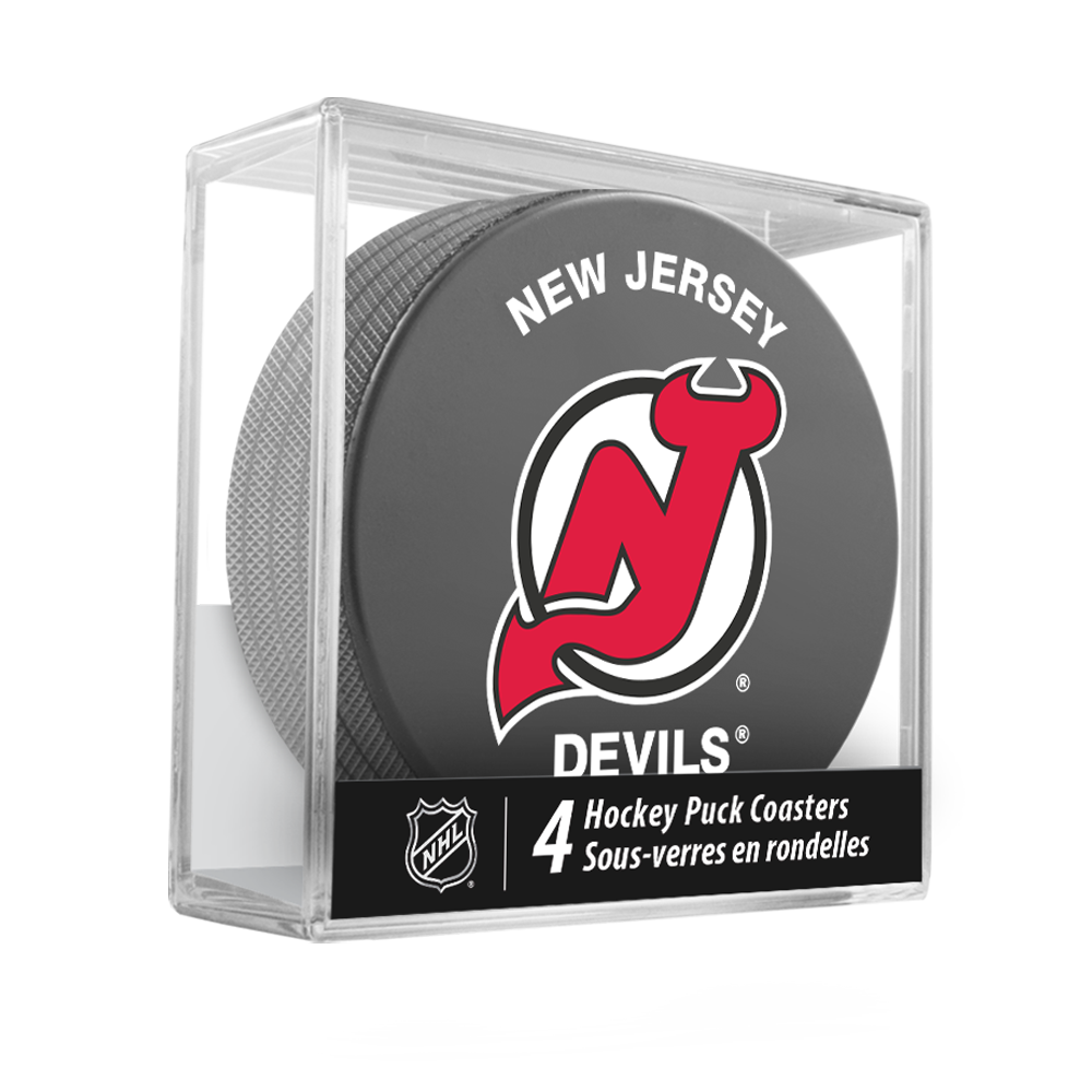 <transcy>Sous-verres NHL New Jersey Devils Hockey Puck (paquet de 4) en cube</transcy>