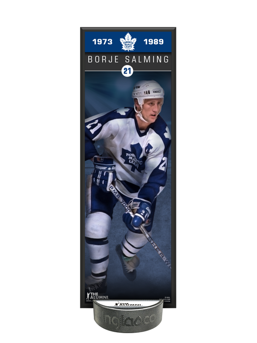 NHLAA Alumni Borje Salming Toronto Maple Leafs Deco Plaque And Hockey Puck Holder Set