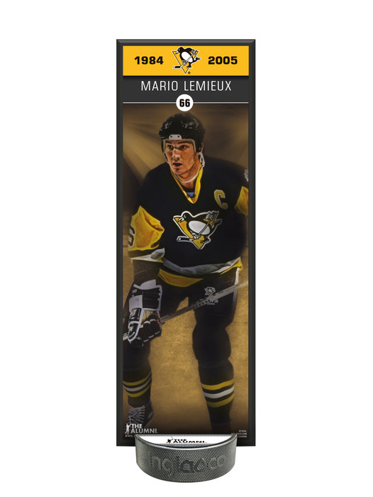NHLAA Alumni Mario Lemieux Pittsburgh Penguins Deco Plaque And Hockey Puck Holder Set