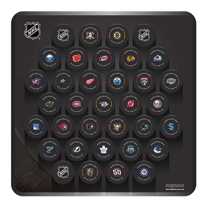 NHL Officially Licensed 2023-2024 32 Team Game Puck Design Wall Plaque