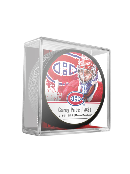 NHLPA Carey Price #31 Montreal Canadiens Souvenir Hockey Puck In Cube