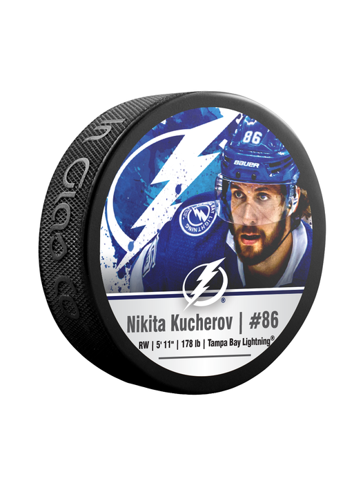 NHLPA Nikita Kucherov # 86 Tampa Bay Lightning Souvenir Collector Hockey Puck In Cube