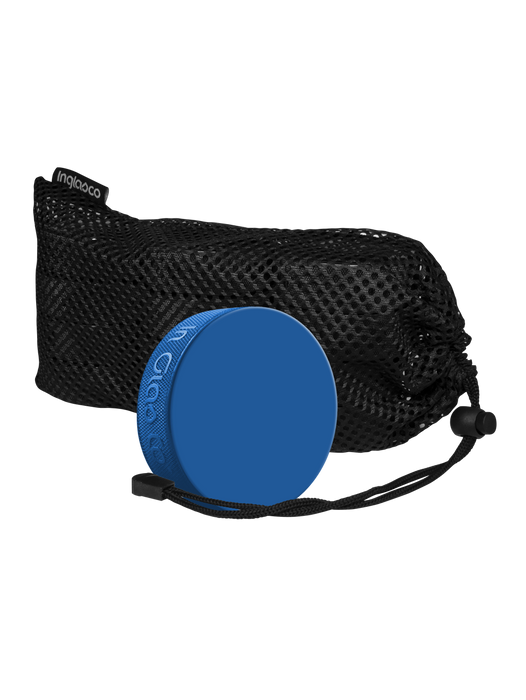Blue 4oz Junior Hockey Pucks In Mesh Bag 12-Pack