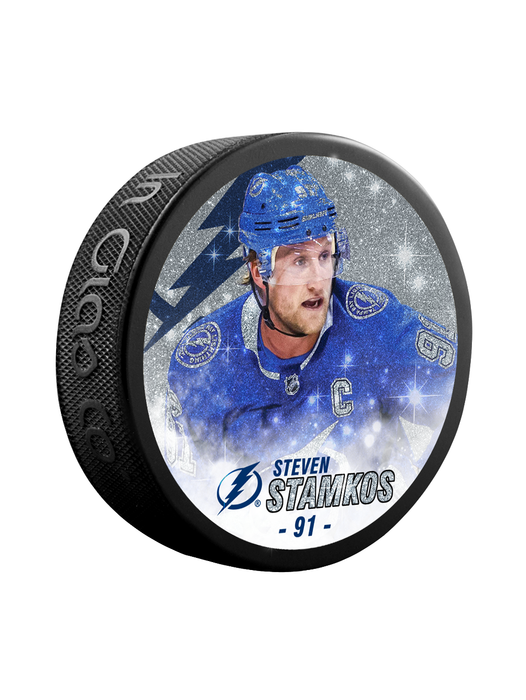 NHLPA Steven Stamkos # 91 Tampa Bay Lightning Édition spéciale Puck Glitter In Cube