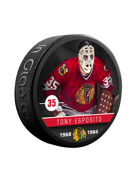 Tony Esposito Signed Hockey Puck With Acrylic Chicago Blackhawks authentic Case