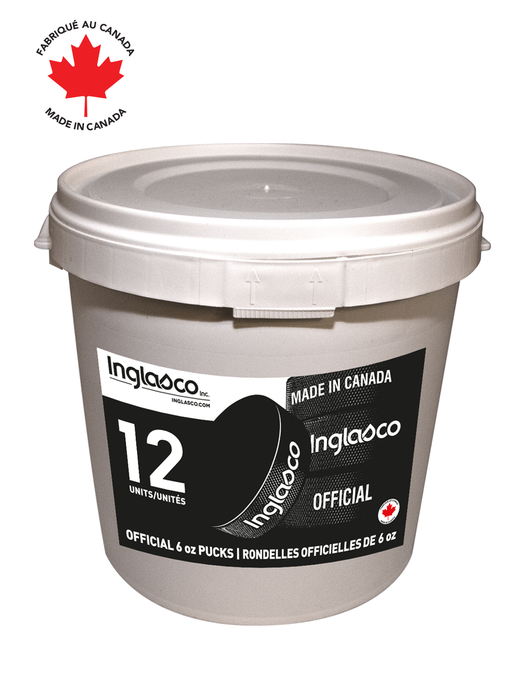 Bucket Of 12 Official Canadian Pro 6oz Hockey Pucks