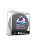 NHL Colorado Avalanche Hockey Puck Drink Coasters (4-Pack) In Cube