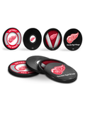 NHL Detroit Red Wings Hockey Puck Drink Coasters (4-Pack) In Cube
