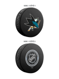 NHL San Jose Sharks Ultimate Fan 3-Pack. Includes: 1 NHL Official Classic Souvenir Hockey Puck / 4 Coasters / 1 Media Device Holder
