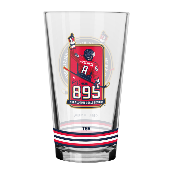 Verre à mélange de 16 oz, Alex Ovechkin, leader de tous les temps des Capitals de Washington avec 895 buts