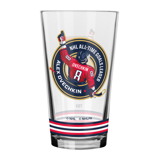 NHLPA Alex Ovechkin Washington Capitals 895 All-Time Goals Leader 16oz Mixing Glass