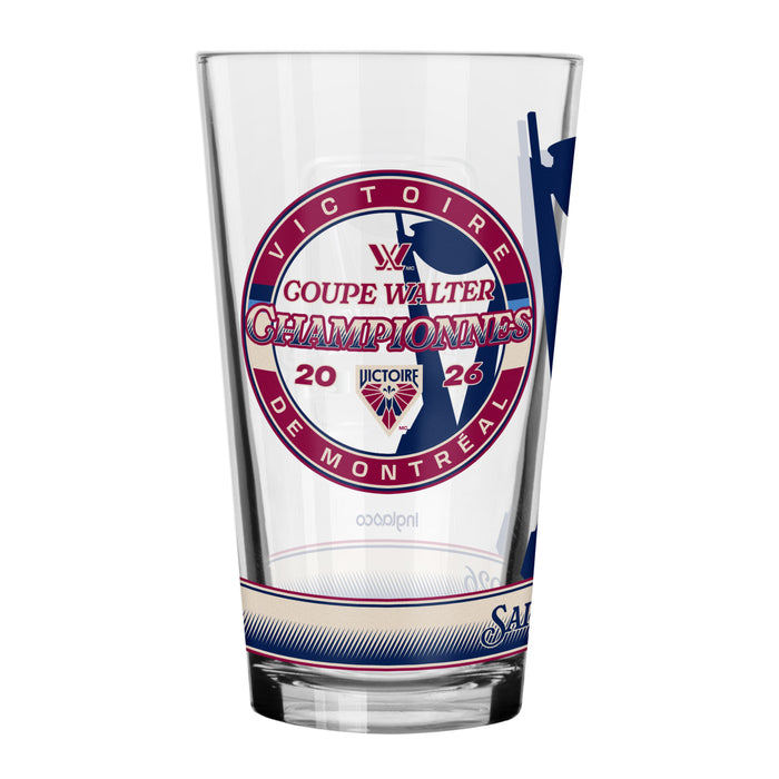 PWHL Montreal Victoire 2026 16 OZ Mixing Glass - Walter Cup Champs