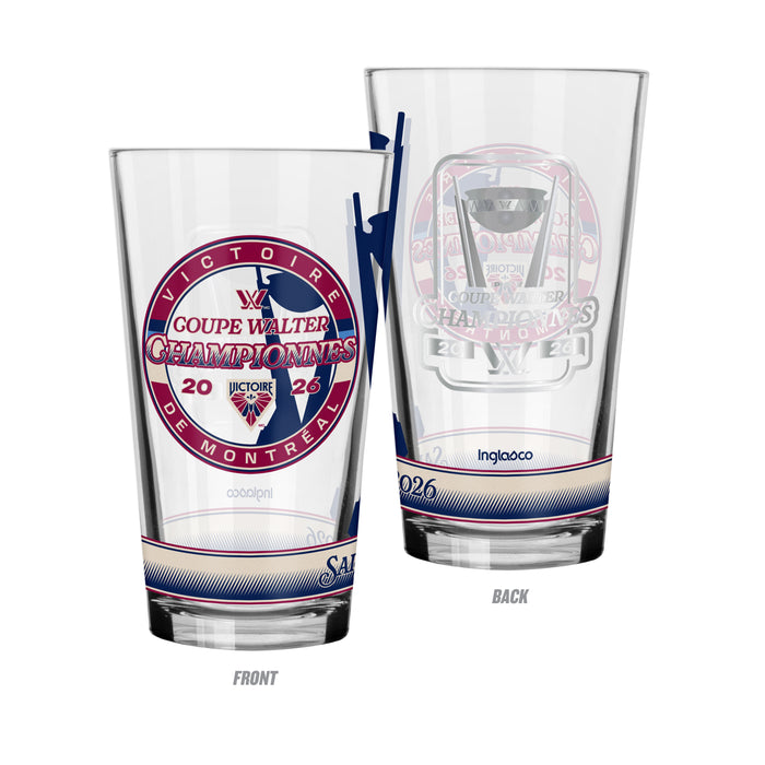 PWHL Montreal Victoire 2026 16 OZ Mixing Glass - Walter Cup Champs