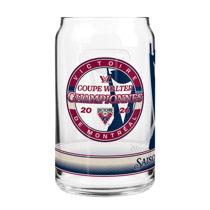 PWHL Montreal Victoire 2026 16 OZ Can Glass - Walter Cup Champs