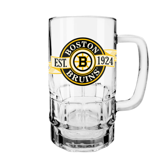 NHL Boston Bruins 18 Oz Beer Stein Glass Banner Design