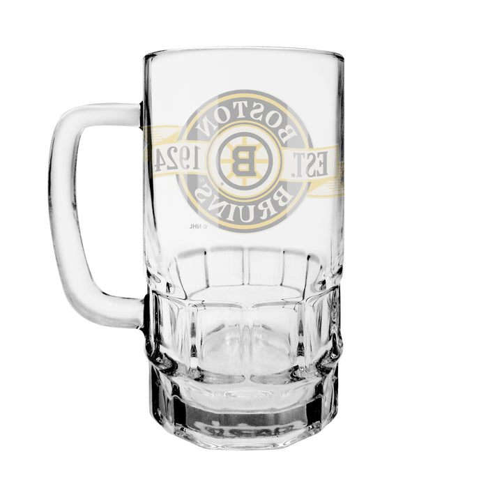 NHL Boston Bruins 18 Oz Beer Stein Glass Banner Design