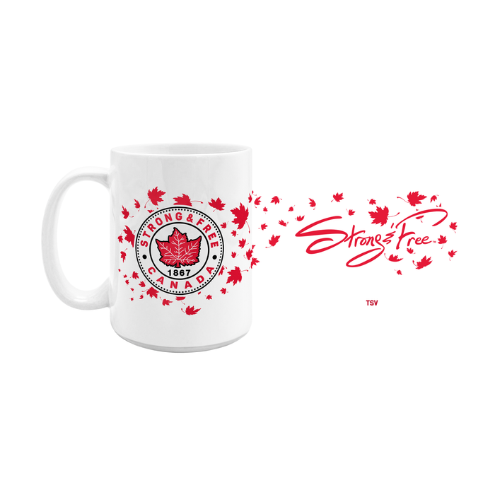 Tasse en céramique sublimée « Fort et libre » de 15 oz