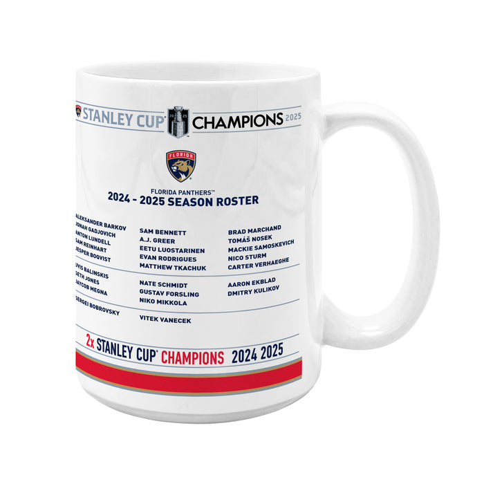 NHLPA Playoffs 2025 Stanley Cup Champs Florida Panthers Roster 15 oz Ceramic Mug