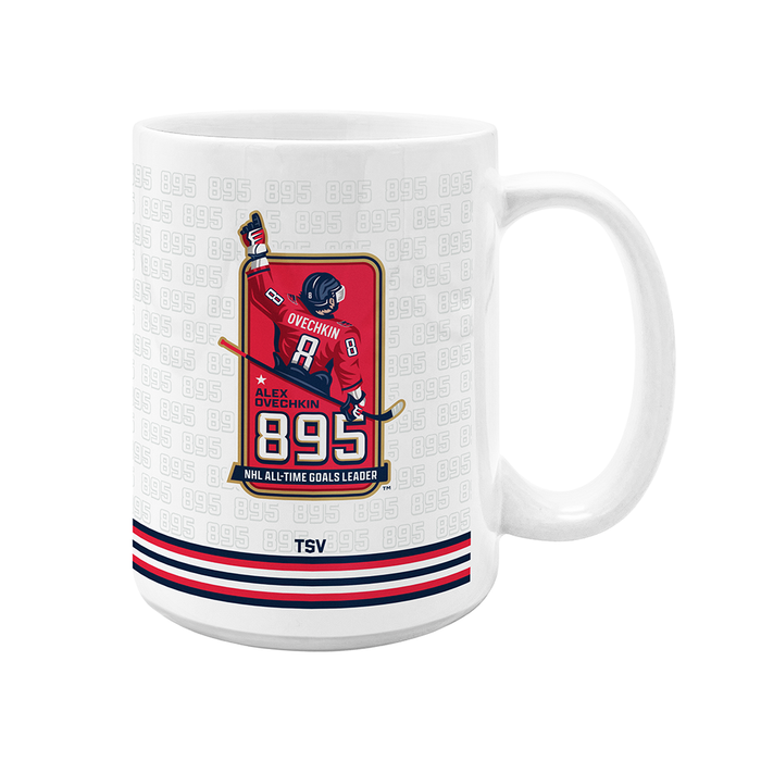 NHLPA Alex Ovechkin Washington Capitals 895 All-Time Goals Leader 15oz Coffee Mug