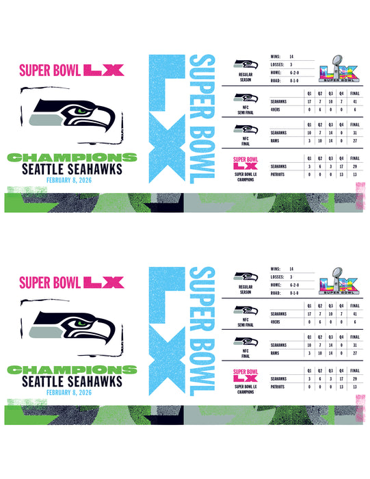 NFL Seattle Seahawks Super Bowl 2026 Champs 15 Oz Stats Ceramic Mug