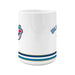 MLB Toronto Blue Jays 50th Season mug side view with retro bird crest and gold and blue stripe band