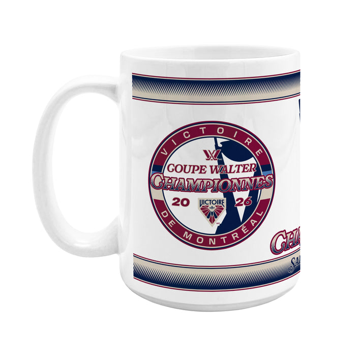 PWHL Montreal Victoire 2026 15 OZ Sublimated Coffee Mug - Walter Cup Champs