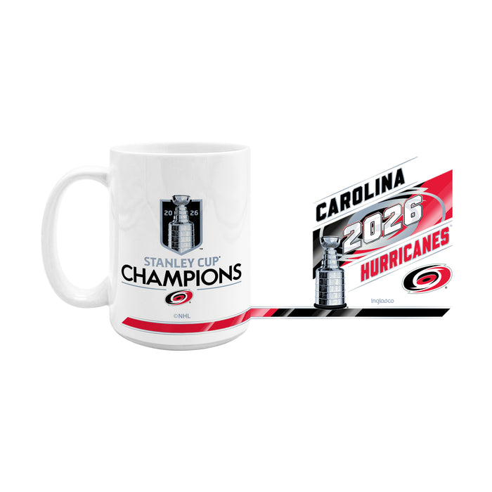 NHL Stanley Cup Champs 2026 15 Oz Sublimated Coffee Mug  Full Wrap Carolina Hurricanes
