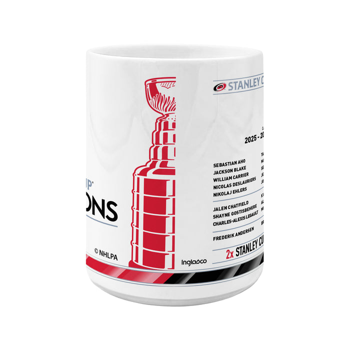 NHL Stanley Cup Champs 2026 15 Oz Sublimated Coffee Mug - Roster Carolina Hurricanes