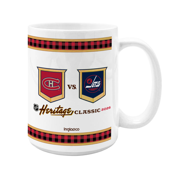 NHL Heritage Classic 2026 Ceramic Mug Sublimated 15 OZ Dueling Win Jets Vs Mon Canadiens