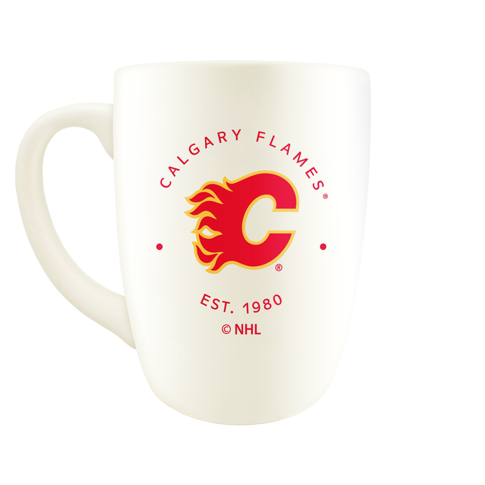 Tasse rétro de 14 oz avec timbre des Flames de Calgary de la LNH
