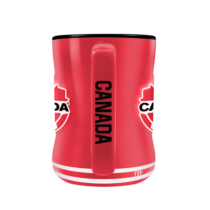 Tasse sculptée avec écusson de l'équipe de soccer du Canada (14 oz)