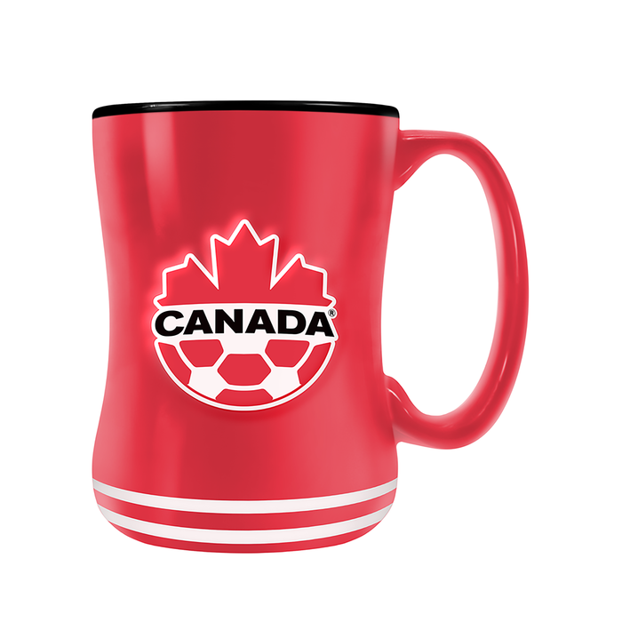 Tasse sculptée avec écusson de l'équipe de soccer du Canada (14 oz)