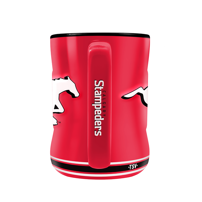 Tasse sculptée avec écusson de l'équipe des Stampeders de Calgary de la LCF (14 oz)