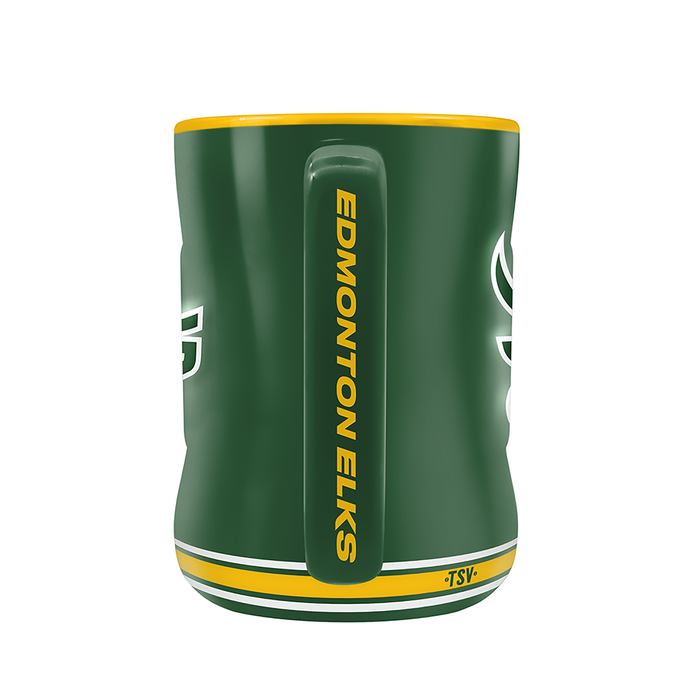 Tasse sculptée avec écusson de l'équipe des Elks d'Edmonton de la LCF (14 oz)